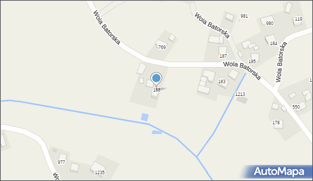 Wola Batorska, Wola Batorska, 188, mapa Wola Batorska