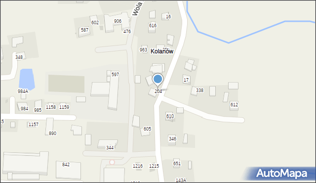 Wola Batorska, Wola Batorska, 204, mapa Wola Batorska