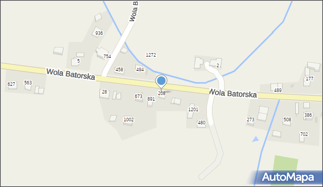 Wola Batorska, Wola Batorska, 208, mapa Wola Batorska