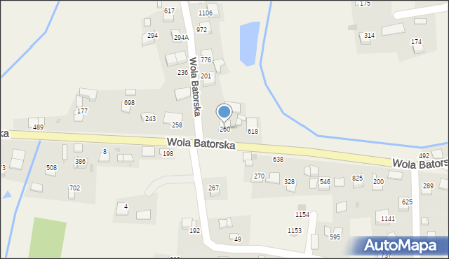 Wola Batorska, Wola Batorska, 260, mapa Wola Batorska