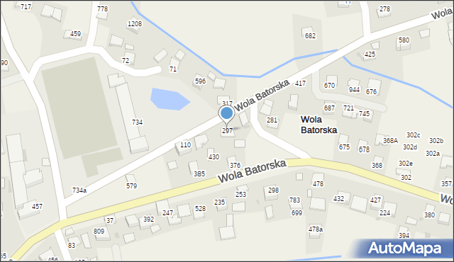 Wola Batorska, Wola Batorska, 297, mapa Wola Batorska