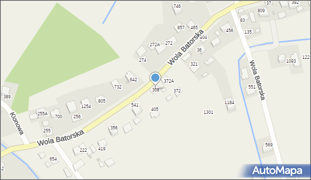 Wola Batorska, Wola Batorska, 308, mapa Wola Batorska