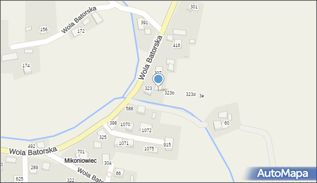 Wola Batorska, Wola Batorska, 323a, mapa Wola Batorska
