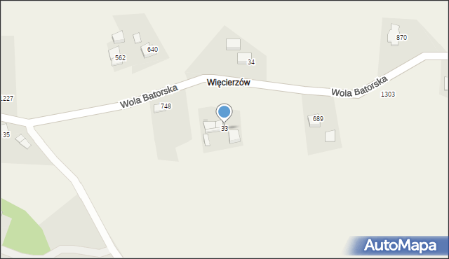 Wola Batorska, Wola Batorska, 33, mapa Wola Batorska