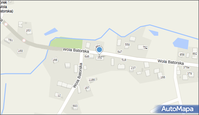 Wola Batorska, Wola Batorska, 332, mapa Wola Batorska