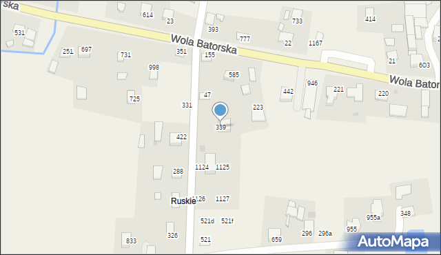 Wola Batorska, Wola Batorska, 339, mapa Wola Batorska