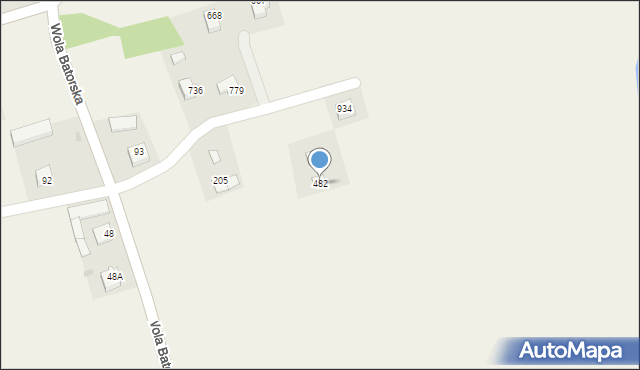 Wola Batorska, Wola Batorska, 482, mapa Wola Batorska