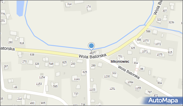 Wola Batorska, Wola Batorska, 492, mapa Wola Batorska
