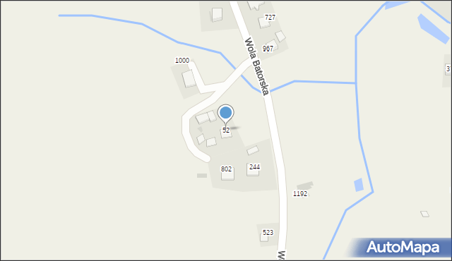 Wola Batorska, Wola Batorska, 52, mapa Wola Batorska