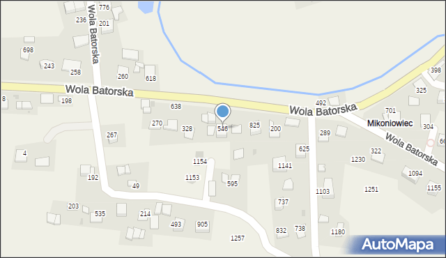 Wola Batorska, Wola Batorska, 546, mapa Wola Batorska