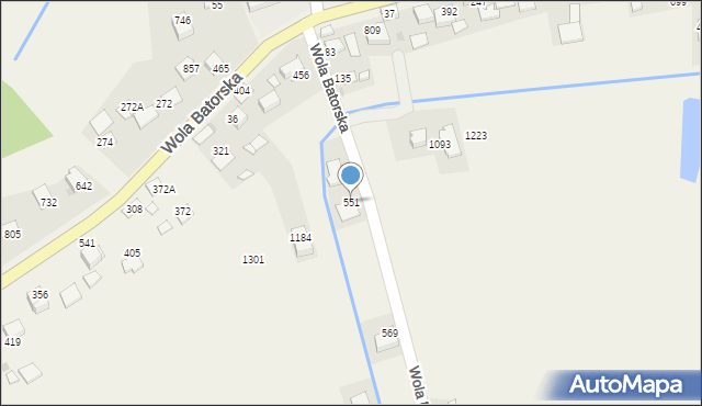 Wola Batorska, Wola Batorska, 551, mapa Wola Batorska