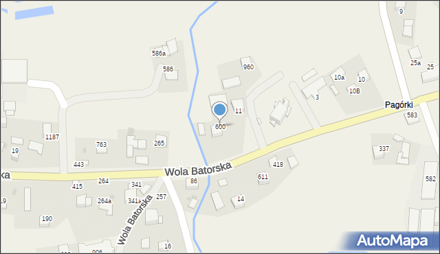 Wola Batorska, Wola Batorska, 600, mapa Wola Batorska