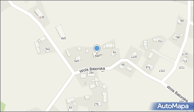 Wola Batorska, Wola Batorska, 64A, mapa Wola Batorska