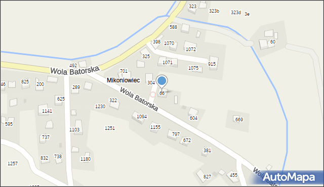 Wola Batorska, Wola Batorska, 66, mapa Wola Batorska