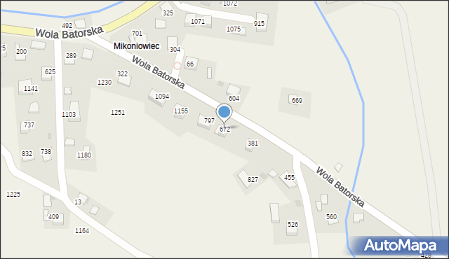 Wola Batorska, Wola Batorska, 672, mapa Wola Batorska