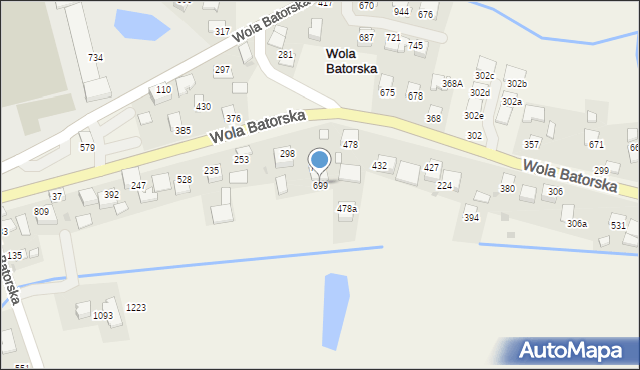 Wola Batorska, Wola Batorska, 699, mapa Wola Batorska
