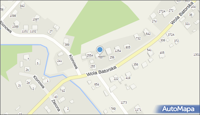 Wola Batorska, Wola Batorska, 700, mapa Wola Batorska