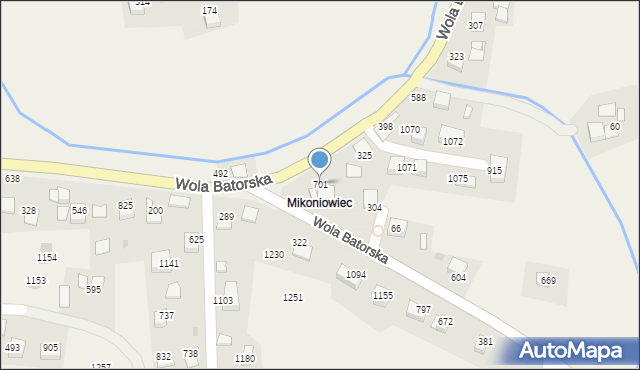 Wola Batorska, Wola Batorska, 701, mapa Wola Batorska