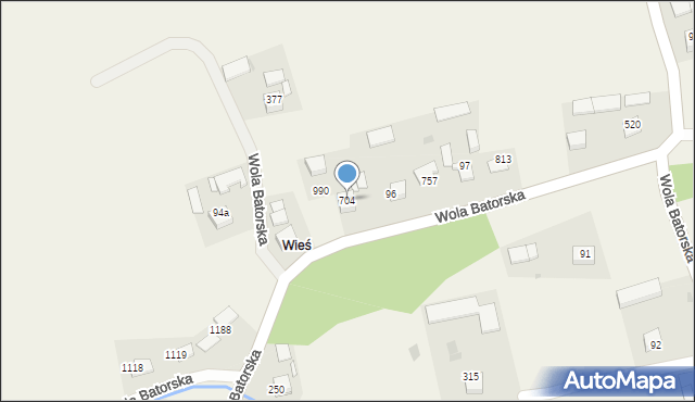 Wola Batorska, Wola Batorska, 704, mapa Wola Batorska