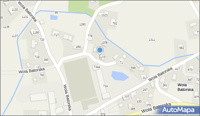 Wola Batorska, Wola Batorska, 72, mapa Wola Batorska