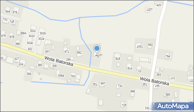 Wola Batorska, Wola Batorska, 751, mapa Wola Batorska