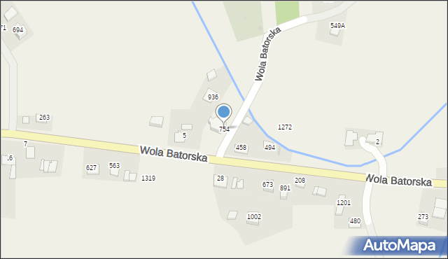 Wola Batorska, Wola Batorska, 754, mapa Wola Batorska