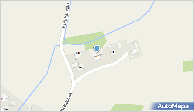 Wola Batorska, Wola Batorska, 761, mapa Wola Batorska