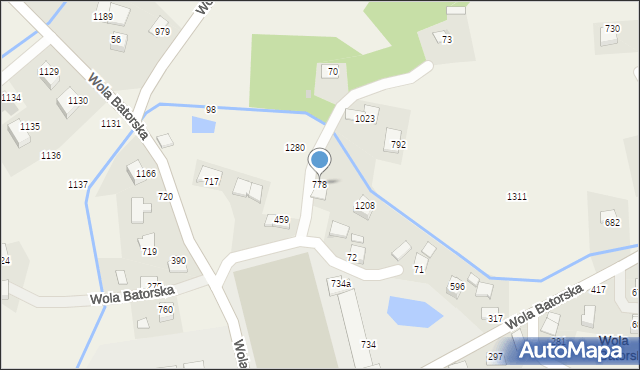 Wola Batorska, Wola Batorska, 778, mapa Wola Batorska