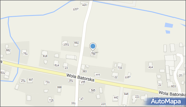 Wola Batorska, Wola Batorska, 794, mapa Wola Batorska