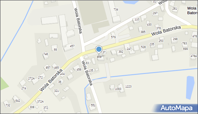 Wola Batorska, Wola Batorska, 809, mapa Wola Batorska
