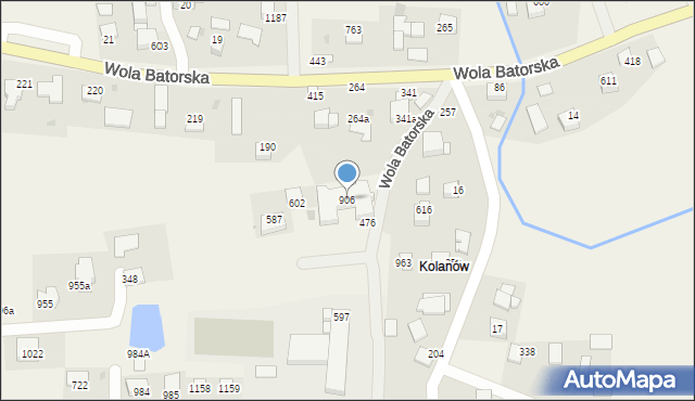 Wola Batorska, Wola Batorska, 906, mapa Wola Batorska