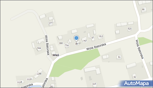 Wola Batorska, Wola Batorska, 96, mapa Wola Batorska