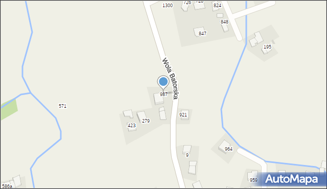 Wola Batorska, Wola Batorska, 987, mapa Wola Batorska