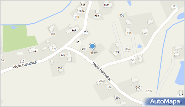 Wola Batorska, Wola Batorska, 993, mapa Wola Batorska