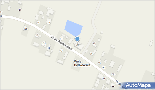 Wola Będkowska, Wola Będkowska, 40, mapa Wola Będkowska