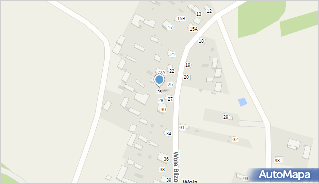 Wola Blizocka, Wola Blizocka, 26, mapa Wola Blizocka