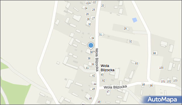Wola Blizocka, Wola Blizocka, 36, mapa Wola Blizocka