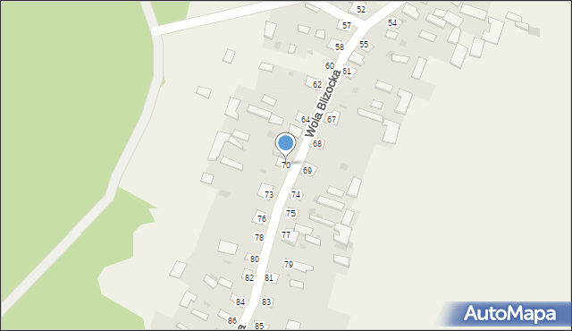 Wola Blizocka, Wola Blizocka, 70, mapa Wola Blizocka