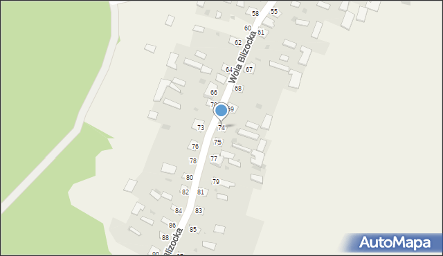Wola Blizocka, Wola Blizocka, 74, mapa Wola Blizocka