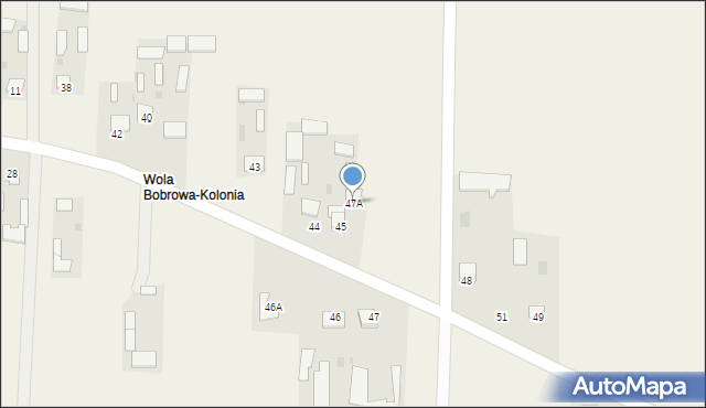Wola Bobrowa, Wola Bobrowa, 47A, mapa Wola Bobrowa