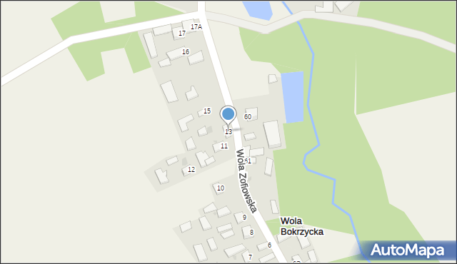 Wola Bokrzycka, Wola Bokrzycka, 13, mapa Wola Bokrzycka