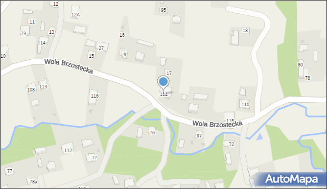 Wola Brzostecka, Wola Brzostecka, 114, mapa Wola Brzostecka