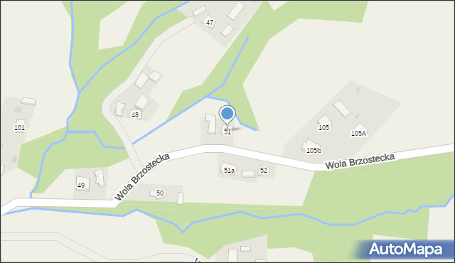 Wola Brzostecka, Wola Brzostecka, 51, mapa Wola Brzostecka
