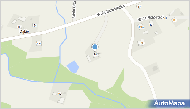 Wola Brzostecka, Wola Brzostecka, 90, mapa Wola Brzostecka