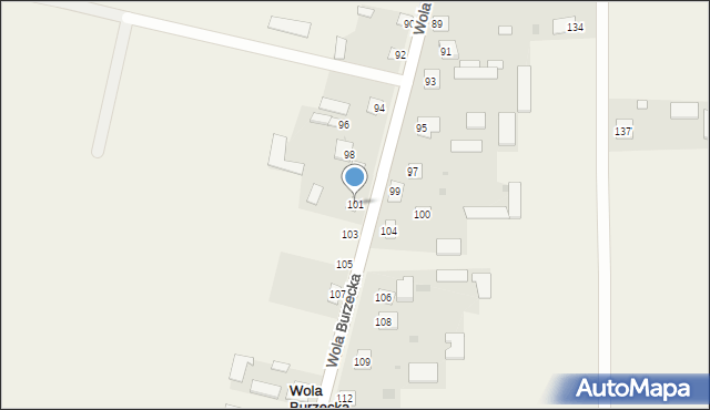 Wola Burzecka, Wola Burzecka, 101, mapa Wola Burzecka