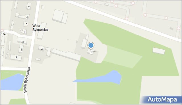 Wola Bykowska, Wola Bykowska, 1, mapa Wola Bykowska