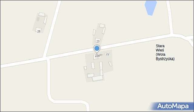 Wola Bystrzycka, Wola Bystrzycka, 22A, mapa Wola Bystrzycka