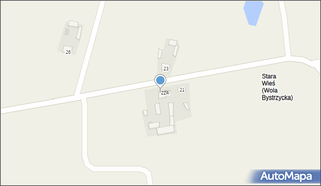 Wola Bystrzycka, Wola Bystrzycka, 22B, mapa Wola Bystrzycka
