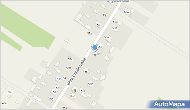 Wola Chodkowska, Wola Chodkowska, 56, mapa Wola Chodkowska