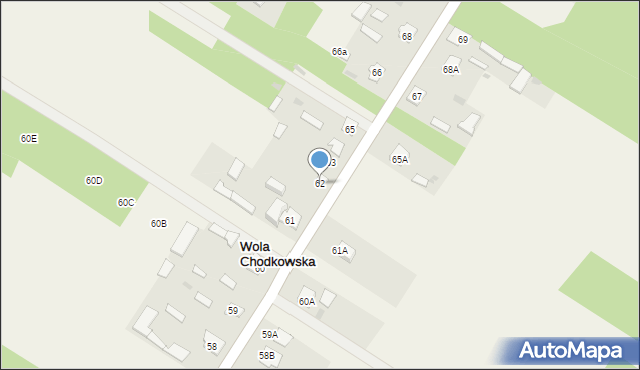 Wola Chodkowska, Wola Chodkowska, 62, mapa Wola Chodkowska